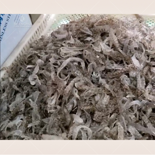 Automatic fish skin cutting machine seafood processing equipment fish skin cutter fish skin slicing machine