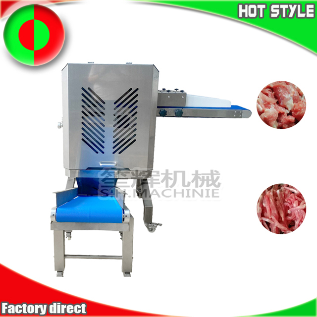 Automatic frozen meat cutting machine shredded meat equipment conveyor meat slicing machine