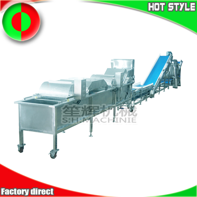 Customizable Chinese herbal leaf vegetable fruit cutting, washing and dehydrating processing line