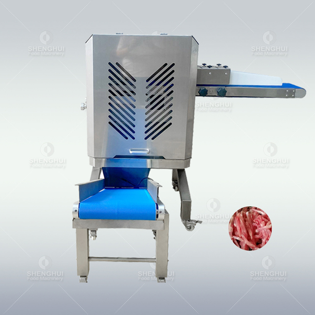 Automatic frozen meat cutting machine shredded meat equipment conveyor meat slicing machine