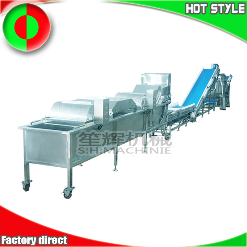 Customizable Chinese herbal leaf vegetable fruit cutting, washing and dehydrating processing line