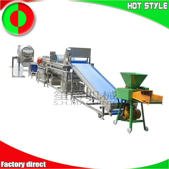 Ginger/wormwood/ herbs/vegetable cutting cleaning dehydrating stirring and compacting production line equipment 