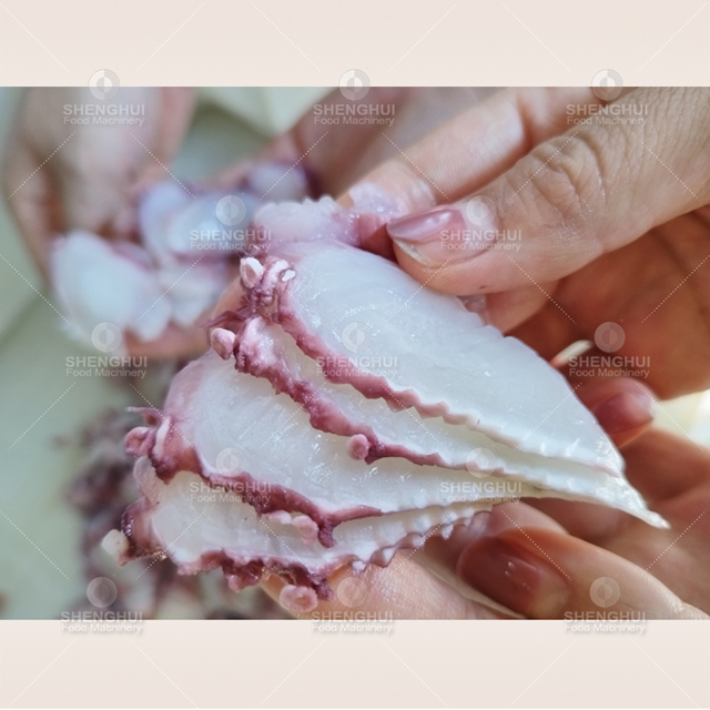 Large oblique fish meat slicing machine fish meat cutting equipment octopus meat slicer 