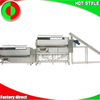 Large scale production line for peeling, cutting and cleaning vegetables and fruits