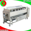 Large scale production line for peeling, cutting and cleaning vegetables and fruits